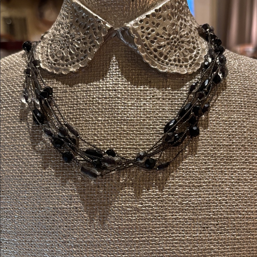 Elegant Black Beaded Necklace